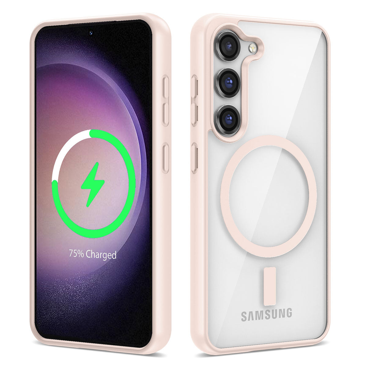 Galaxy S23 Kılıf Magsafe Wireless Şarj Özellikli Silikon Zore Ege Kapak Pembe