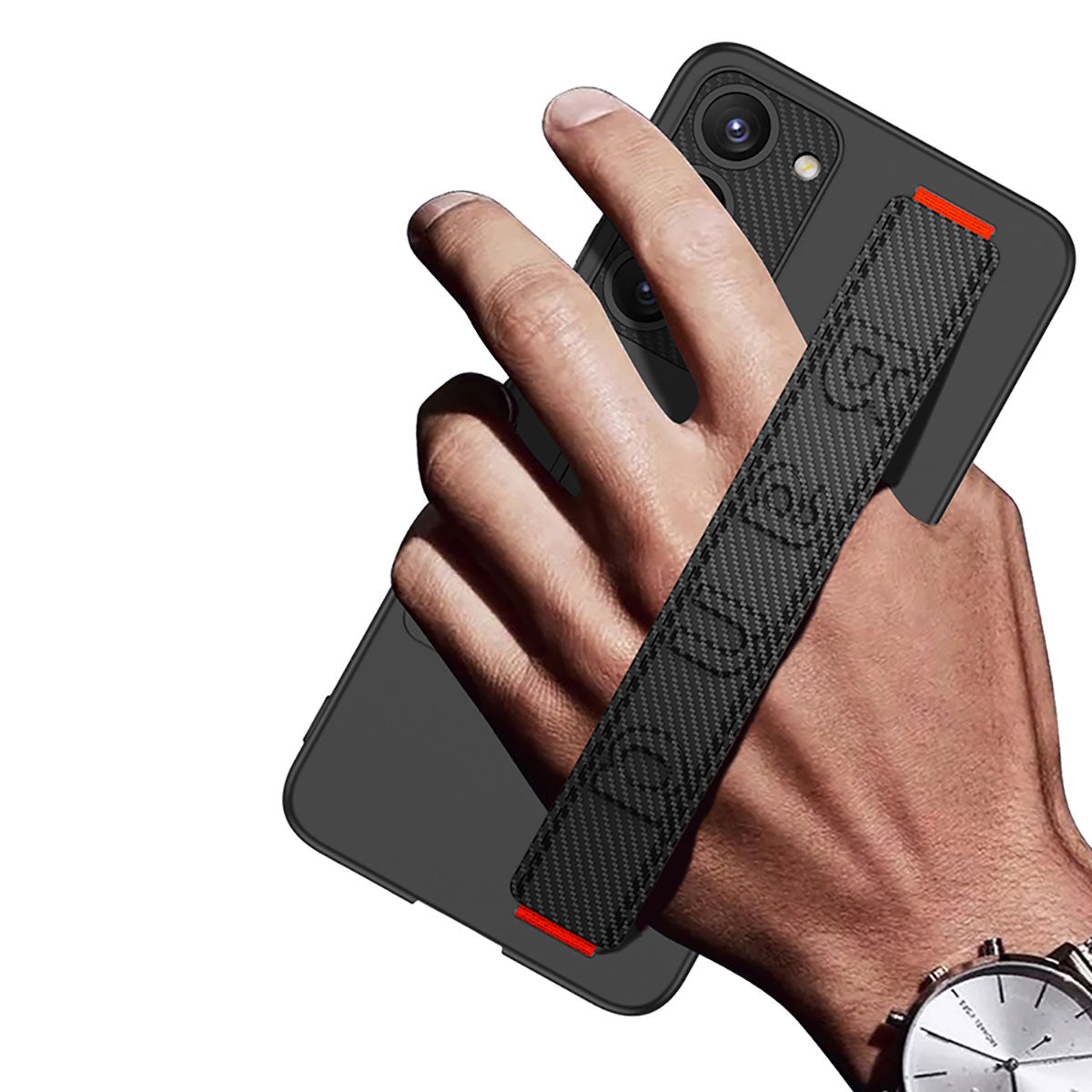 Galaxy S23 Plus Kılıf Standlı El Tutacaklı Zore Band Kapak Gümüş