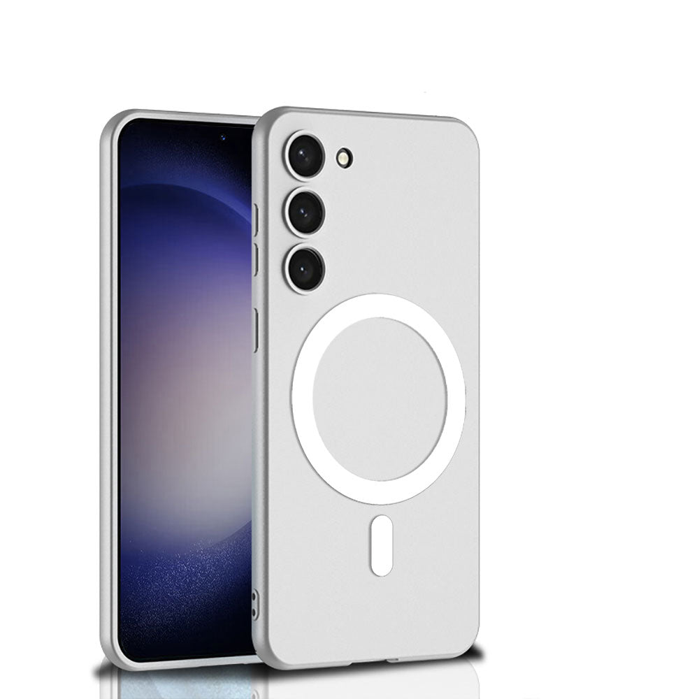 Galaxy S23 Plus Kılıf Wireless Şarj Özellikli Zore Kıpta Magsafe Silikon Kapak Siyah