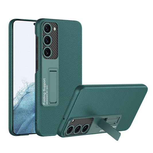 Galaxy S23 Plus Kılıf Zore Kıpta Standlı Kapak Koyu Yeşil