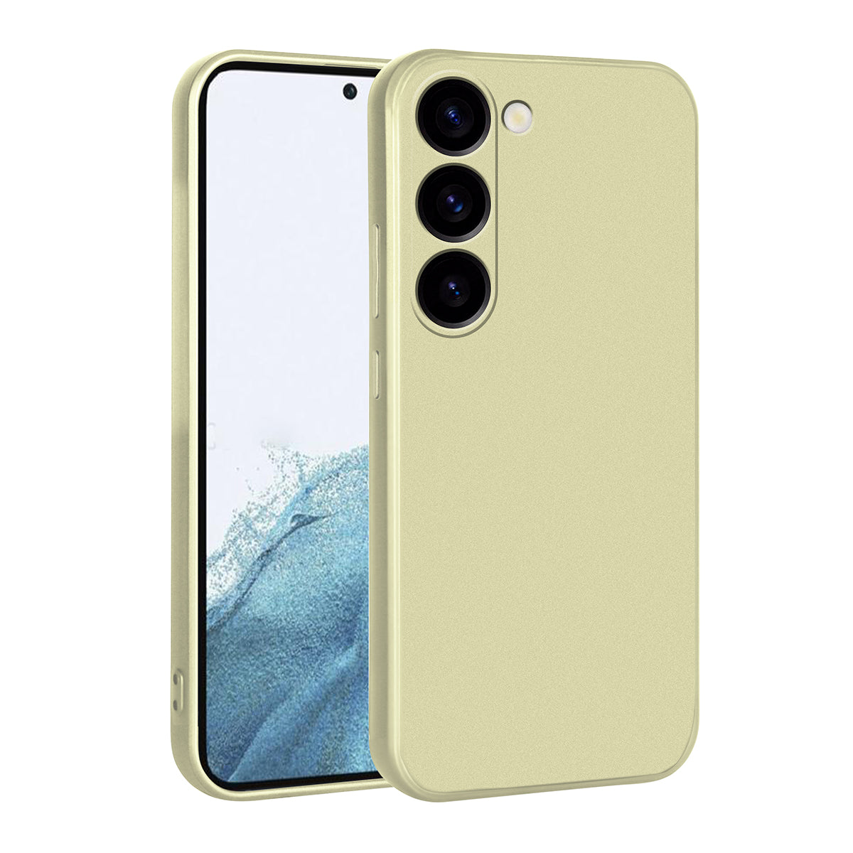 Galaxy S23 Plus Kılıf Zore Premier Silikon Kapak Gold