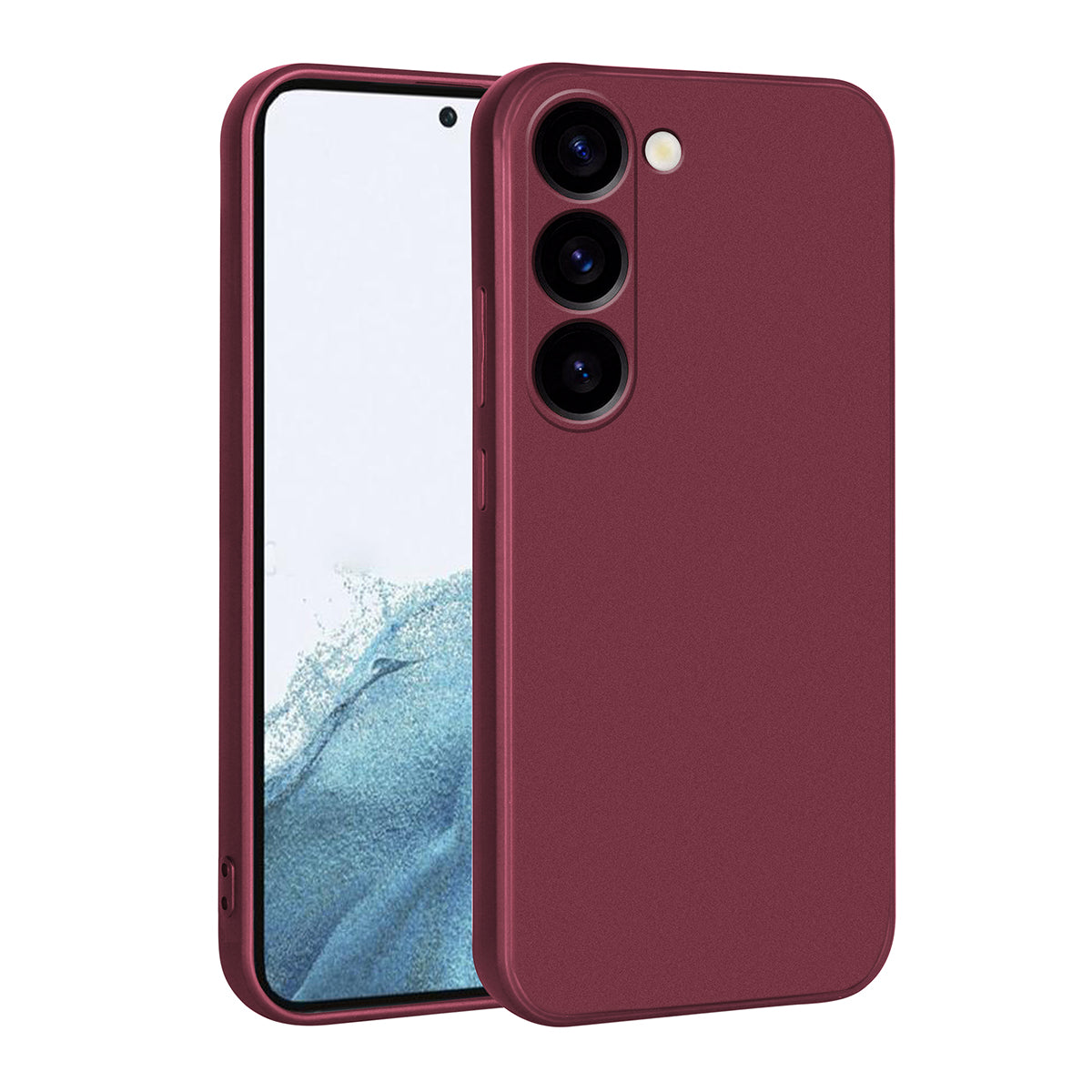 Galaxy S23 Plus Kılıf Zore Premier Silikon Kapak Mürdüm