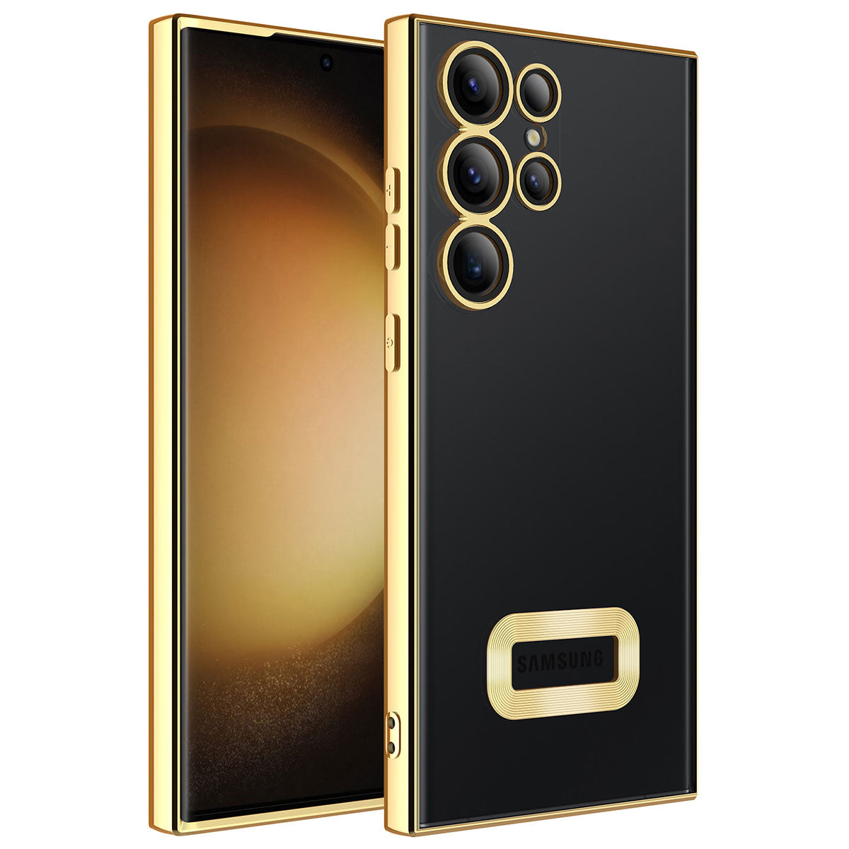 Galaxy S23 Ultra Kılıf Kamera Korumalı Logo Gösteren Zore Omega Kapak Lacivert