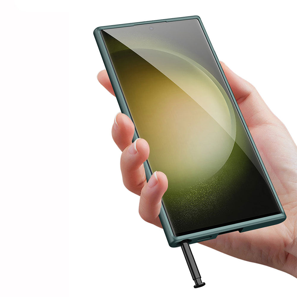 Galaxy S23 Ultra Kılıf Wireless Şarj Özellikli Zore Kıpta Magsafe Silikon Kapak Koyu Kırmızı