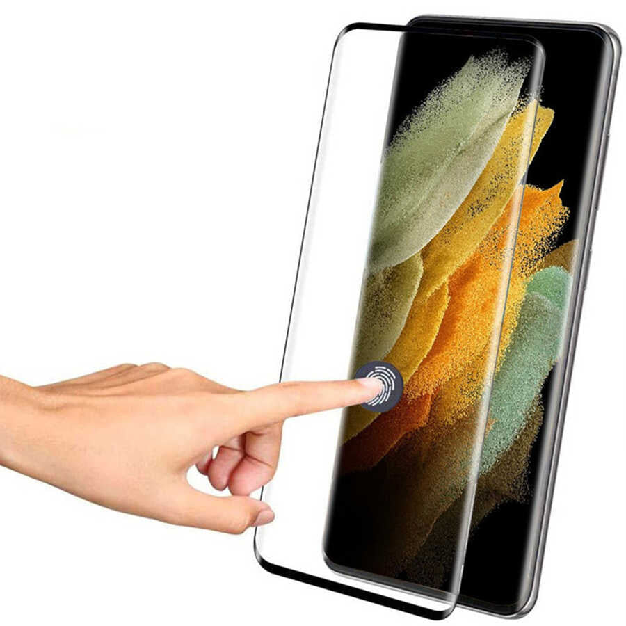 Galaxy S23 Ultra Zore Full Glue Kind Dias Cam Ekran Koruyucu Siyah