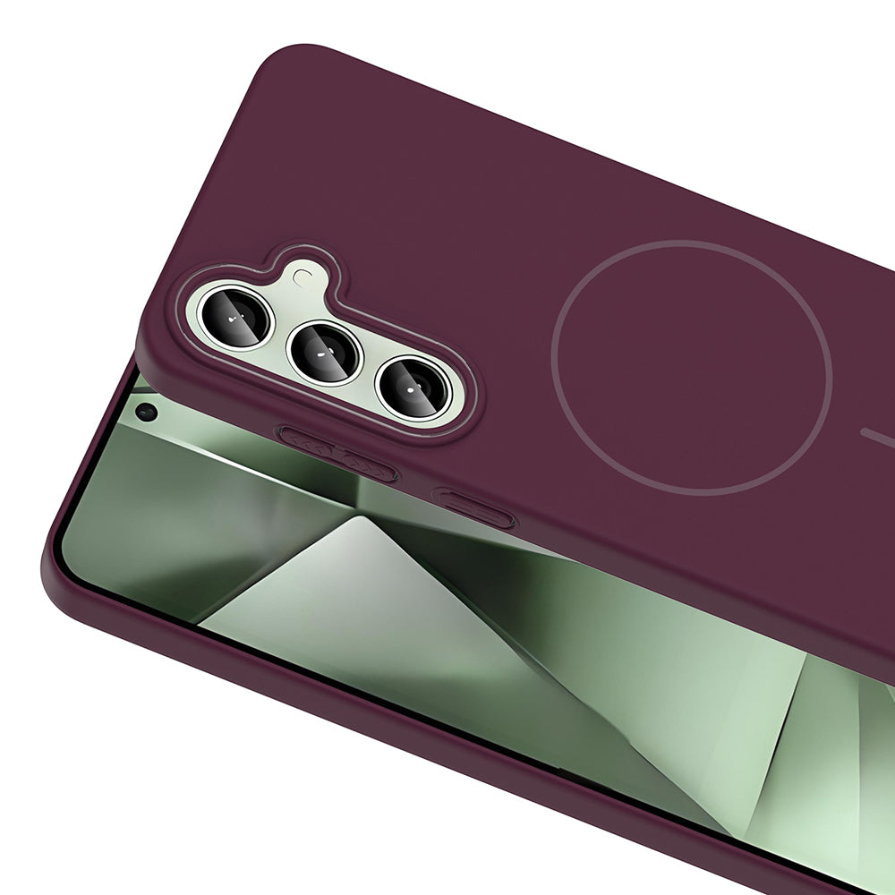 Galaxy S24 FE Kılıf Magsafe Şarj Özellikli Zore Ruby Sert Kapak Desert Titanyum