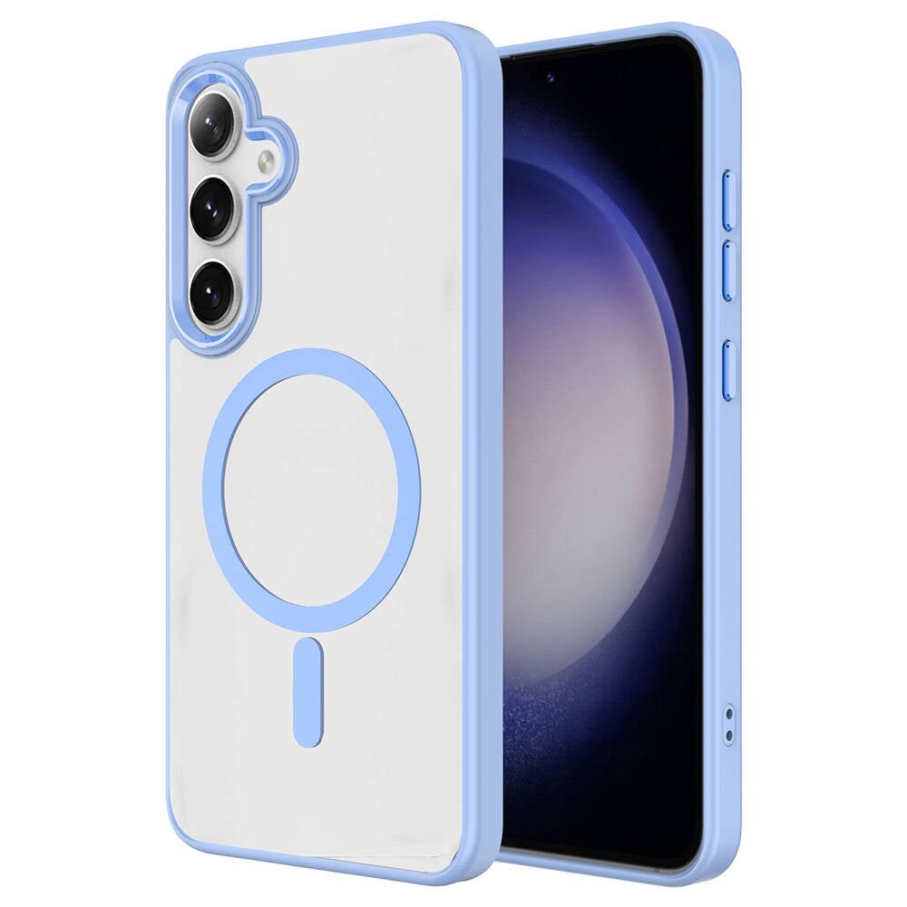 Galaxy S24 Kılıf M-safe Şarj Özellikli Zore Krom M-safe Silikon Kapak