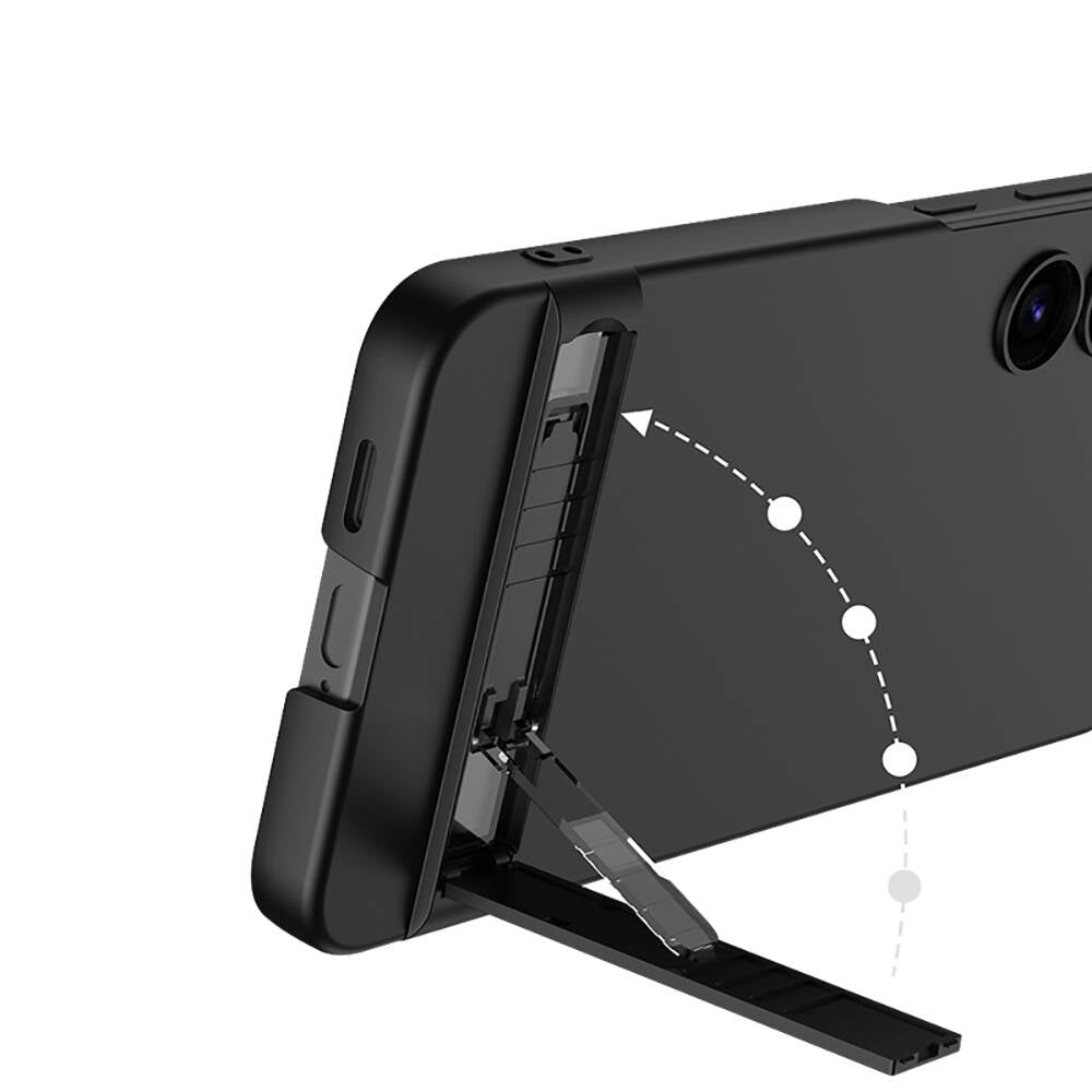 Galaxy S24 Kılıf Zore Kamera Korumalı Dikey Standlı Ays Kapak Koyu Yeşil