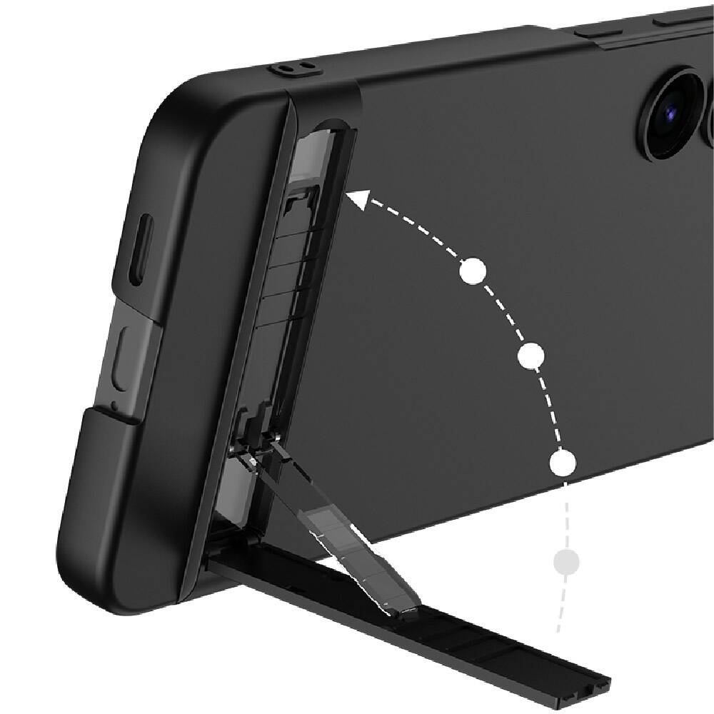 Galaxy S24 Plus Kılıf Zore Kamera Korumalı Dikey Standlı Ays Kapak Koyu Yeşil