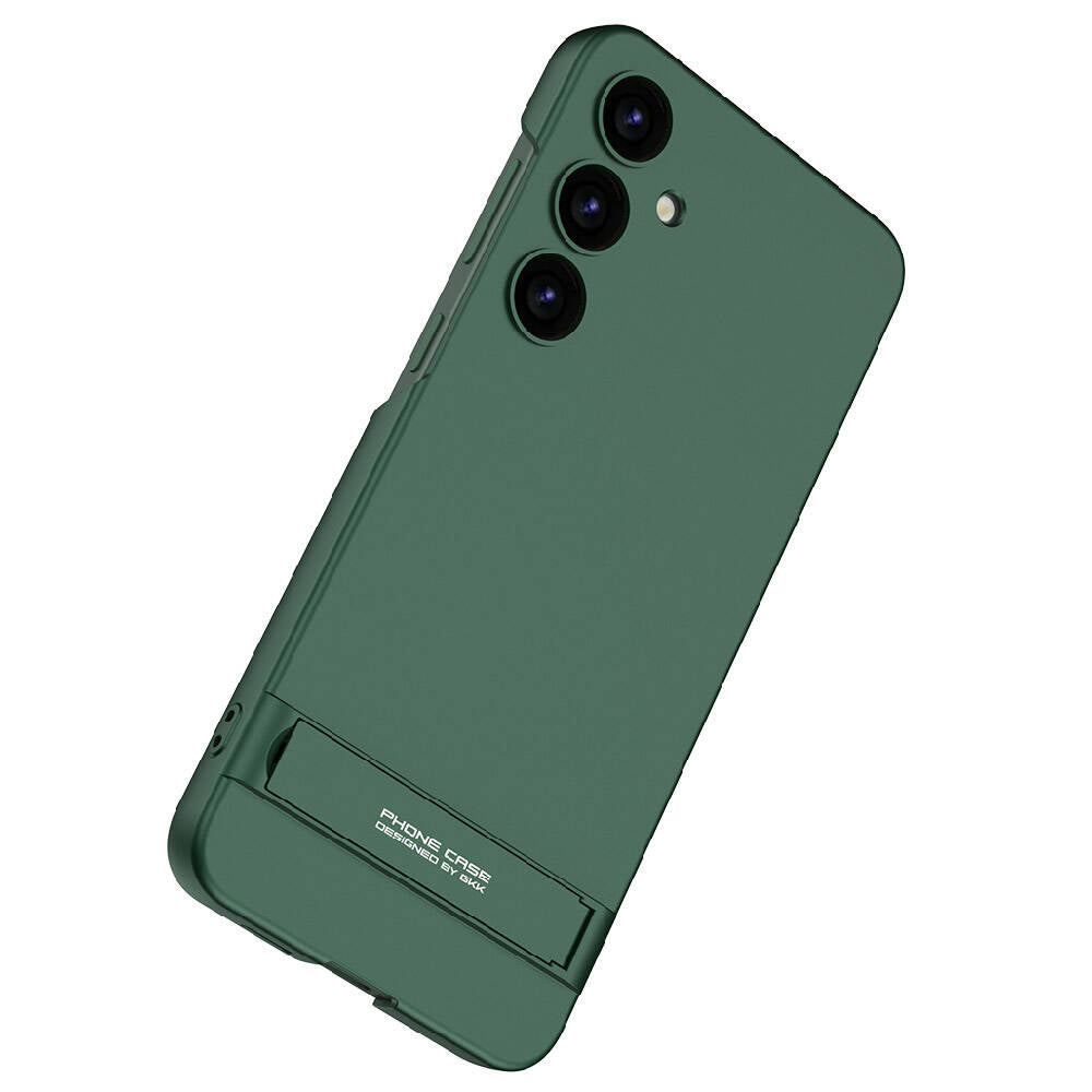 Galaxy S24 Plus Kılıf Zore Kamera Korumalı Dikey Standlı Ays Kapak Koyu Yeşil