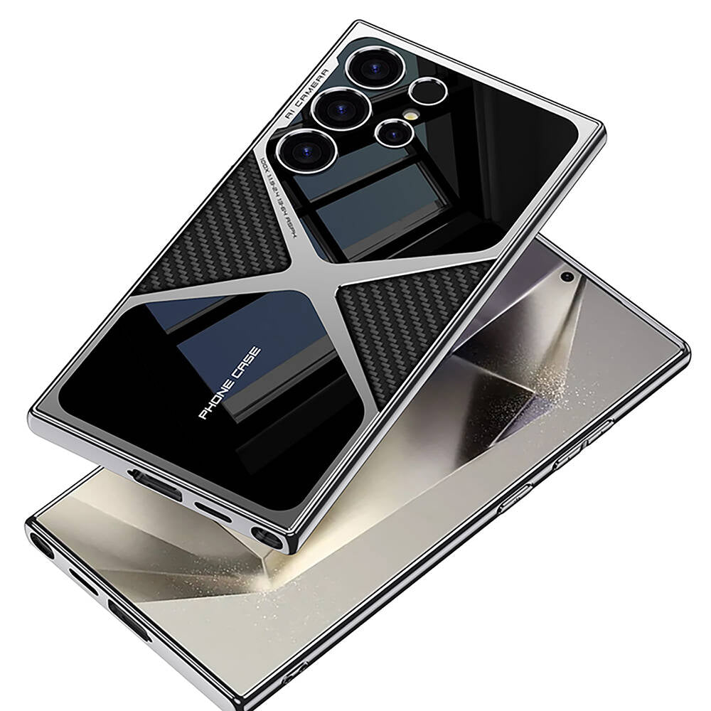 Galaxy S24 Ultra Kılıf Ultra İnce Kamera Korumalı PC + Deri Arka Yüzey Zore X-Pro Kapak Siyah
