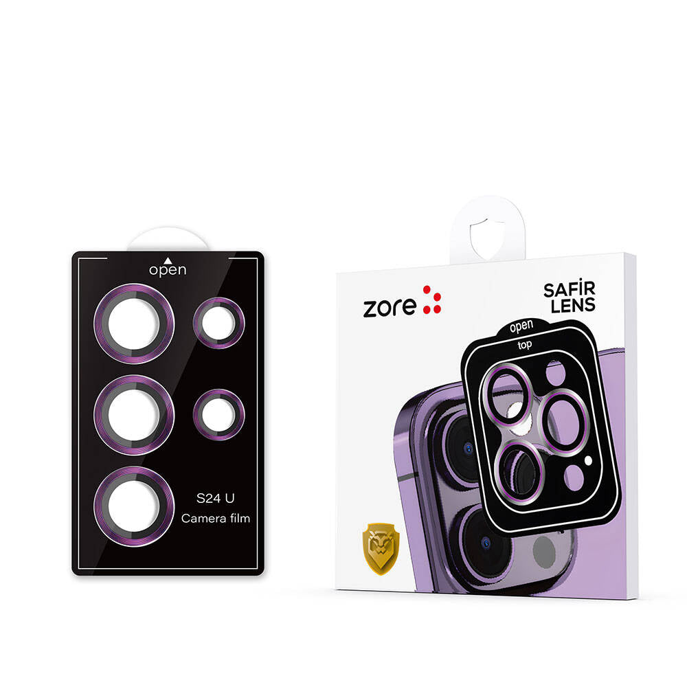 Galaxy S24 Ultra Zore Kamera Lens Koruyucu Cam Filmi Siyah