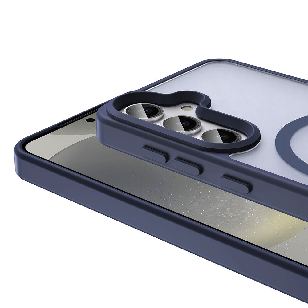 Galaxy S25 Plus Kılıf Magsafe Şarj Özellikli Mat Arka Yüzey Zore Sio Kapak Mavi
