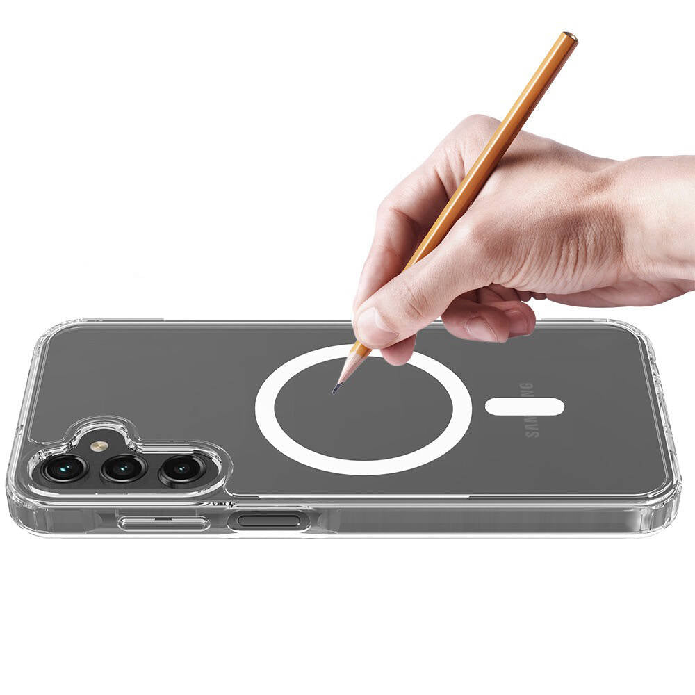 Galaxy S25 Plus Kılıf Magsafe Şarj Özellikli Şeffaf Sert PC Zore Embos Kapak Şeffaf