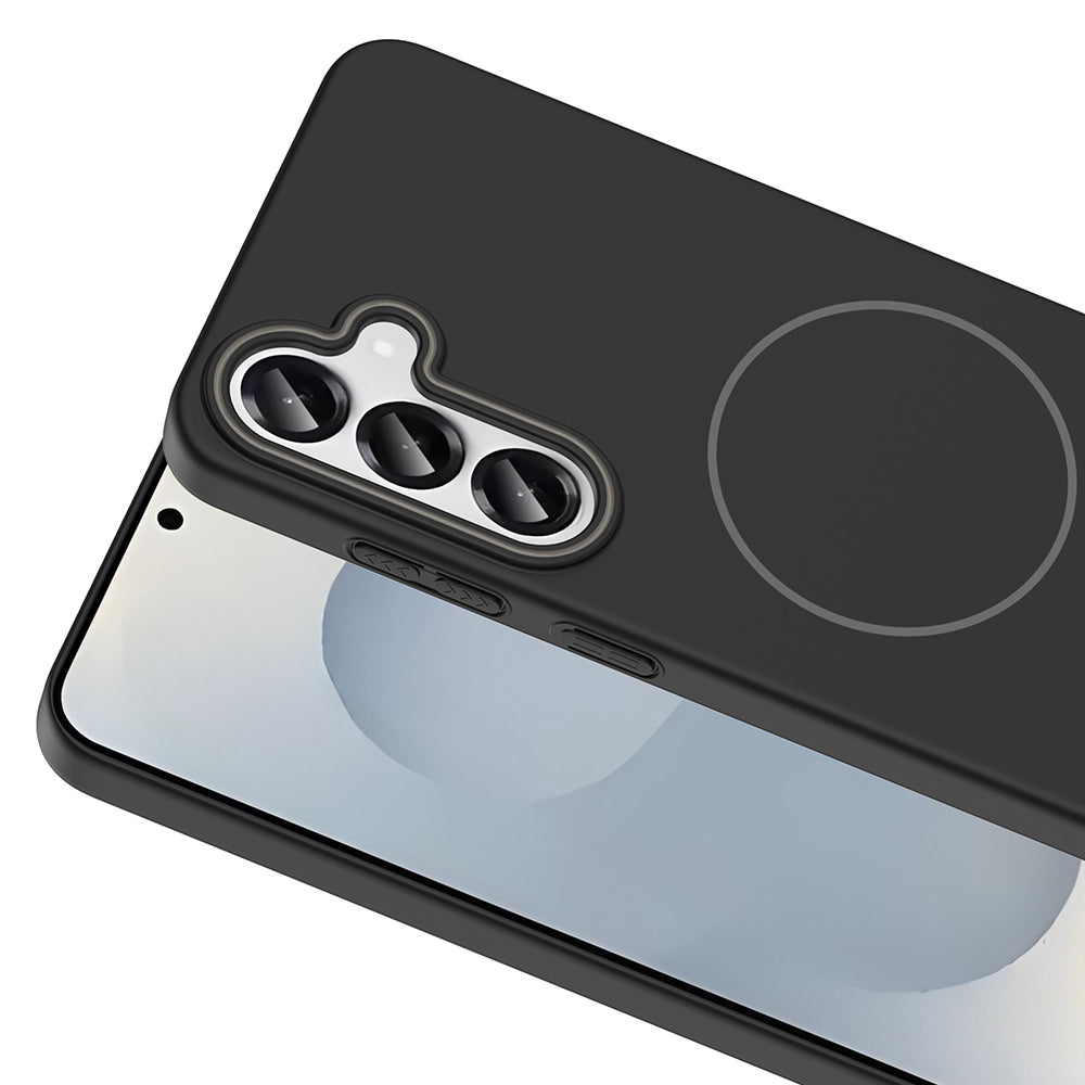 Galaxy S25 Plus Kılıf Magsafe Şarj Özellikli Zore Ruby Sert Kapak Siyah