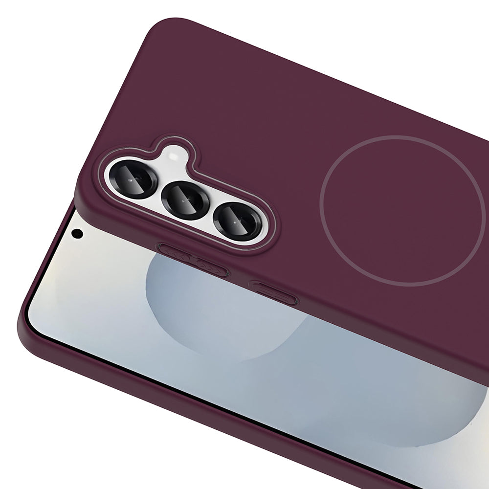 Galaxy S25 Plus Kılıf Magsafe Şarj Özellikli Zore Ruby Sert Kapak Mürdüm