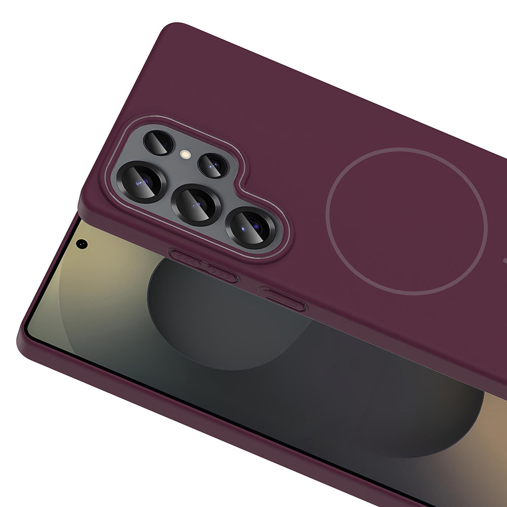 Galaxy S25 Ultra Kılıf Magsafe Şarj Özellikli Zore Ruby Sert Kapak Mürdüm