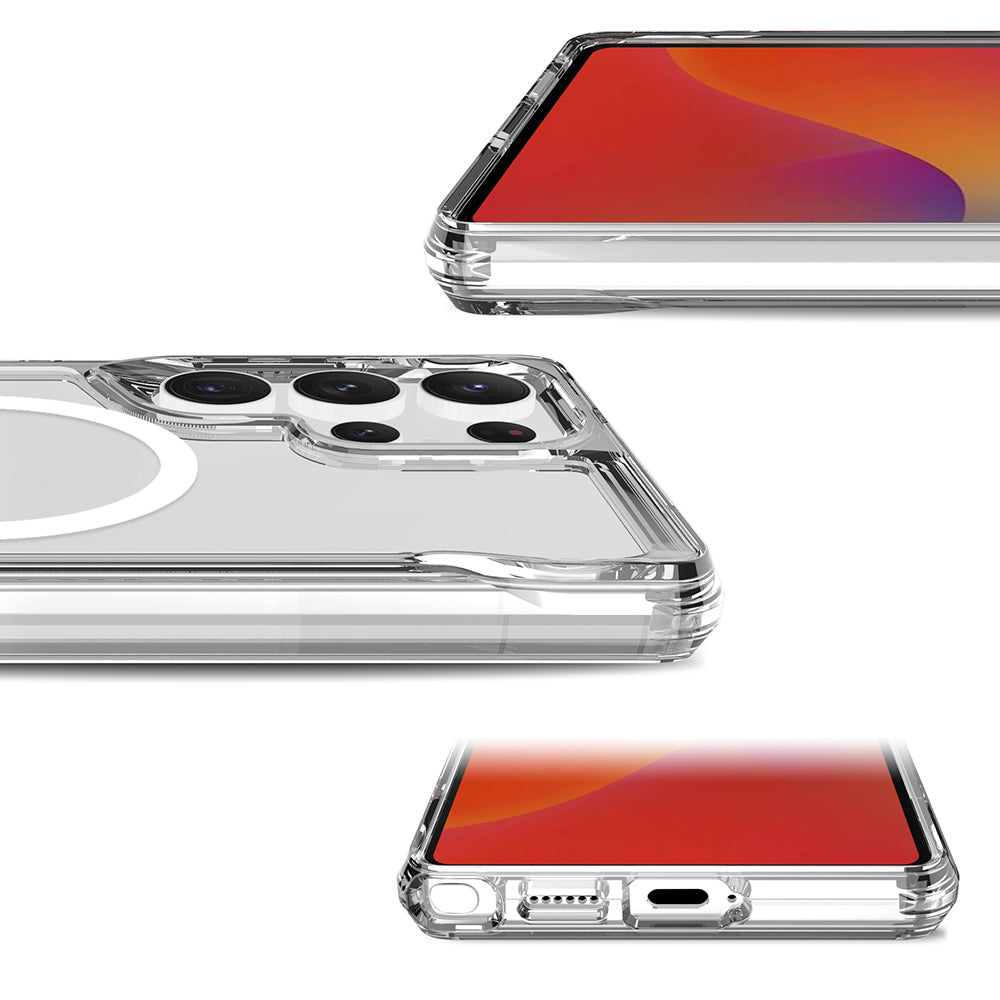Galaxy S25 Ultra Kılıf Zore Magsafe Şarj Özellikli T-Max Magsafe Kapak Şeffaf