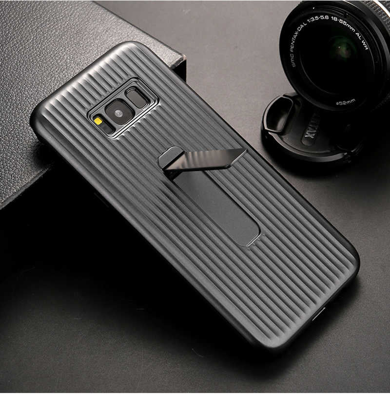 Galaxy S8 Plus Kılıf Zore Wave Standlı Mıknatıslı Kapak Mürdüm