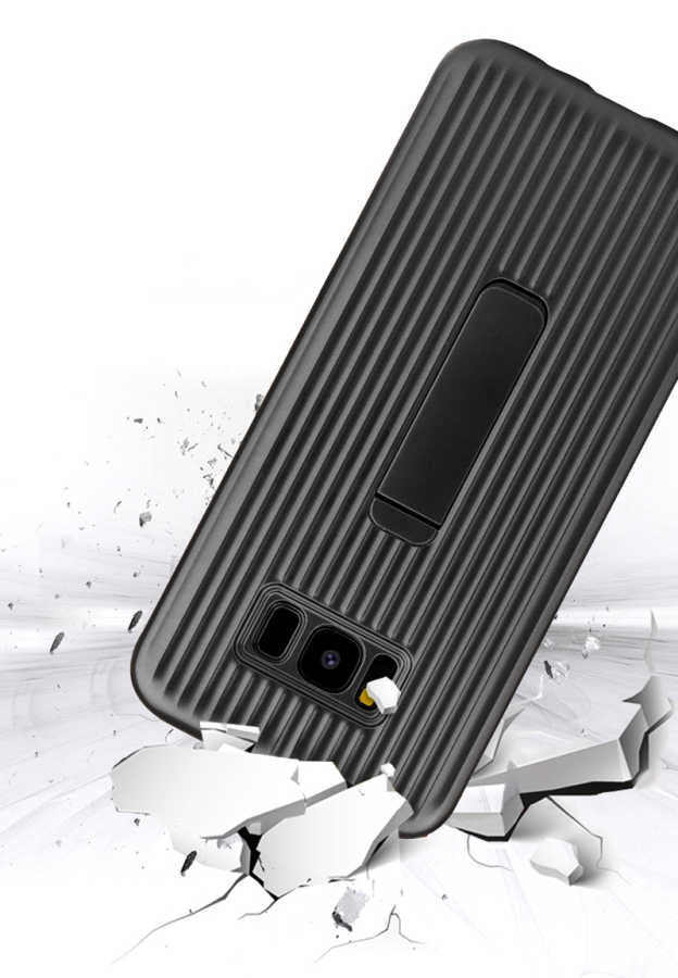 Galaxy S8 Plus Kılıf Zore Wave Standlı Mıknatıslı Kapak Gri