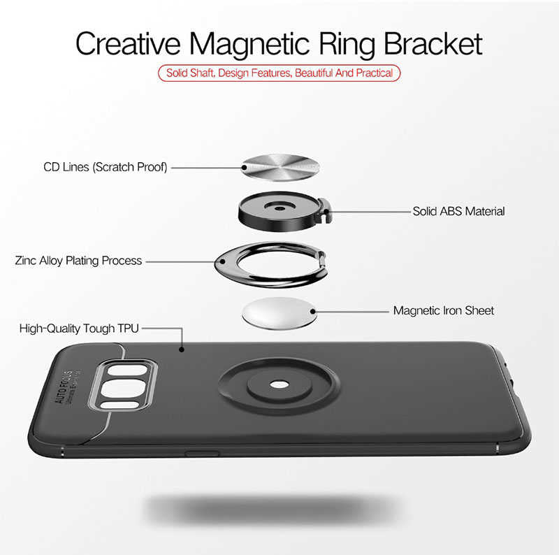 Galaxy S8 Plus Kılıf Zore Ravel Silikon Kapak Siyah-Mavi