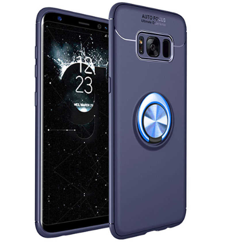 Galaxy S8 Plus Kılıf Zore Ravel Silikon Kapak Siyah-Mavi