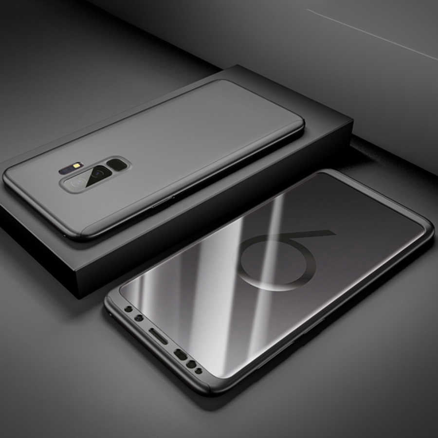 Galaxy S9 Kılıf Zore 360 3 Parçalı Rubber Kapak Gold