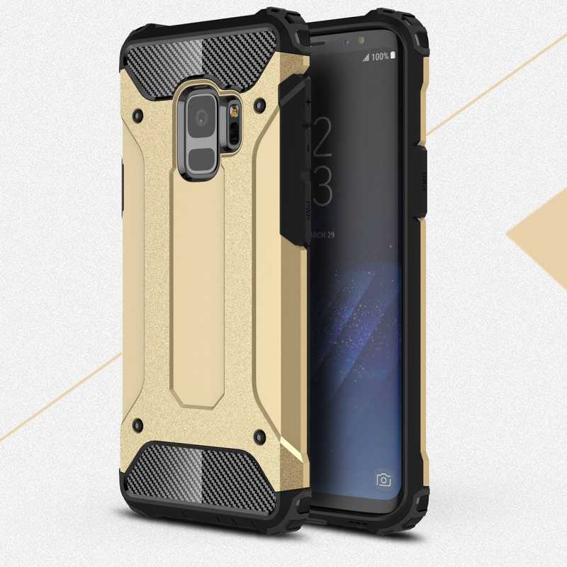 Galaxy S9 Kılıf Zore Crash Silikon Kapak Gold