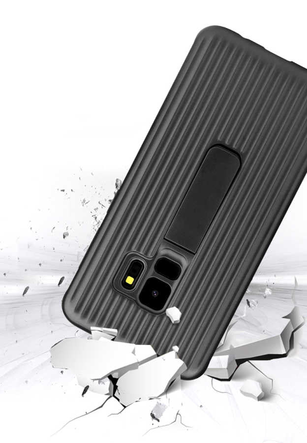 Galaxy S9 Kılıf Zore Wave Standlı Mıknatıslı Kapak Lacivert