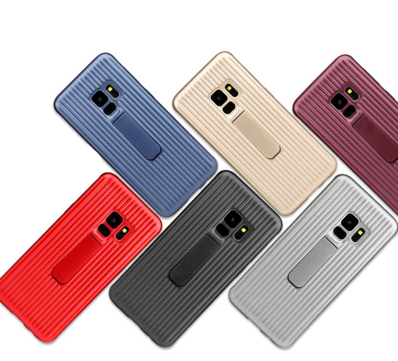 Galaxy S9 Kılıf Zore Wave Standlı Mıknatıslı Kapak Gri