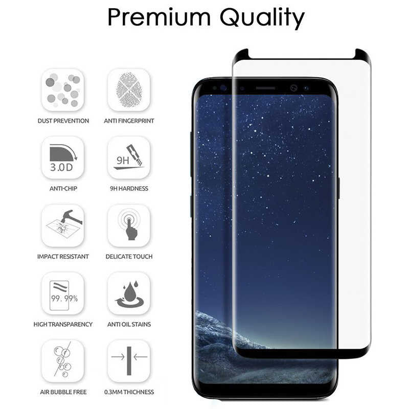Galaxy S9 Plus Zore Full Yapışkanlı Cam Ekran Koruyucu Siyah