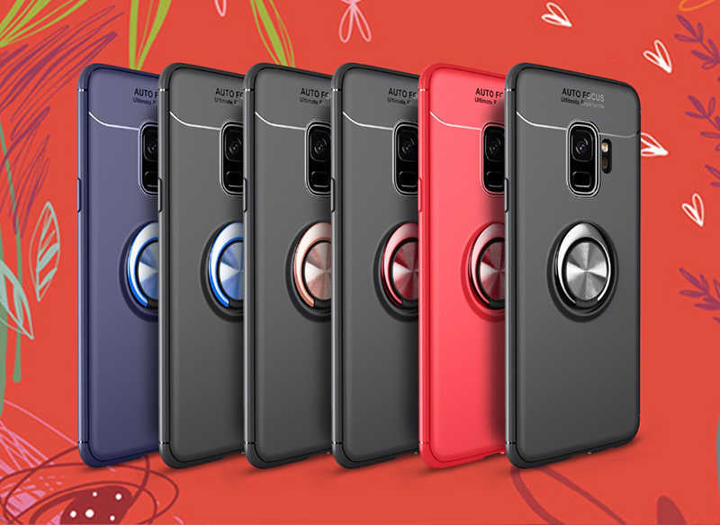 Galaxy S9 Kılıf Zore Ravel Silikon Kapak Siyah-Kırmızı