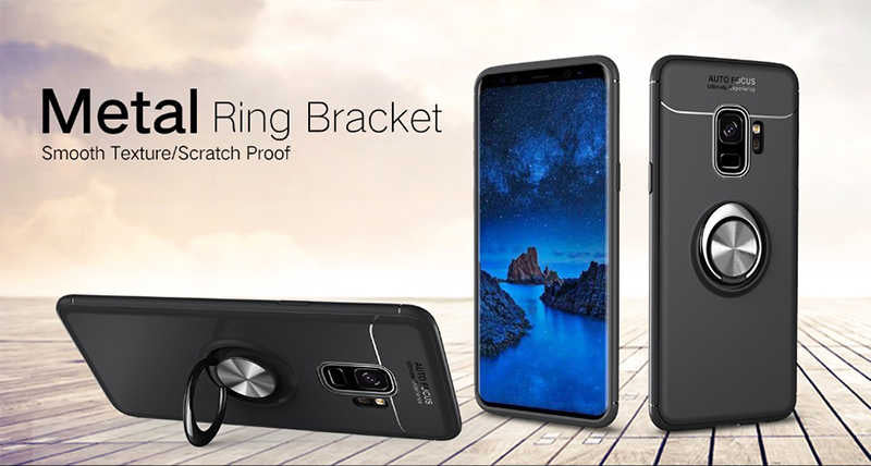 Galaxy S9 Kılıf Zore Ravel Silikon Kapak Siyah-Kırmızı