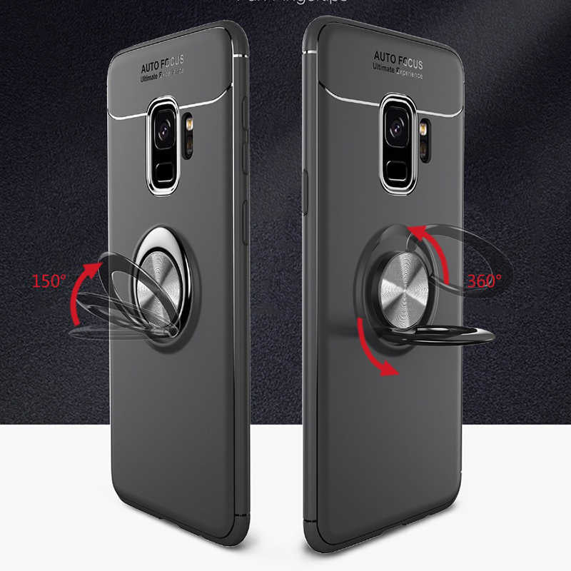Galaxy S9 Kılıf Zore Ravel Silikon Kapak Siyah-Kırmızı