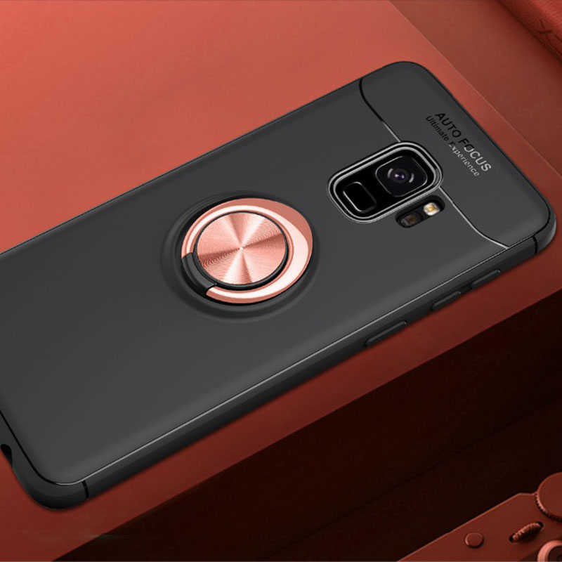 Galaxy S9 Kılıf Zore Ravel Silikon Kapak Siyah-Rose Gold