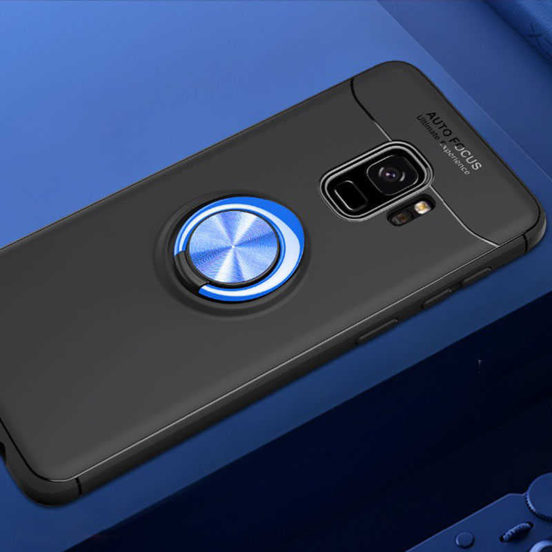 Galaxy S9 Kılıf Zore Ravel Silikon Kapak Siyah-Mavi