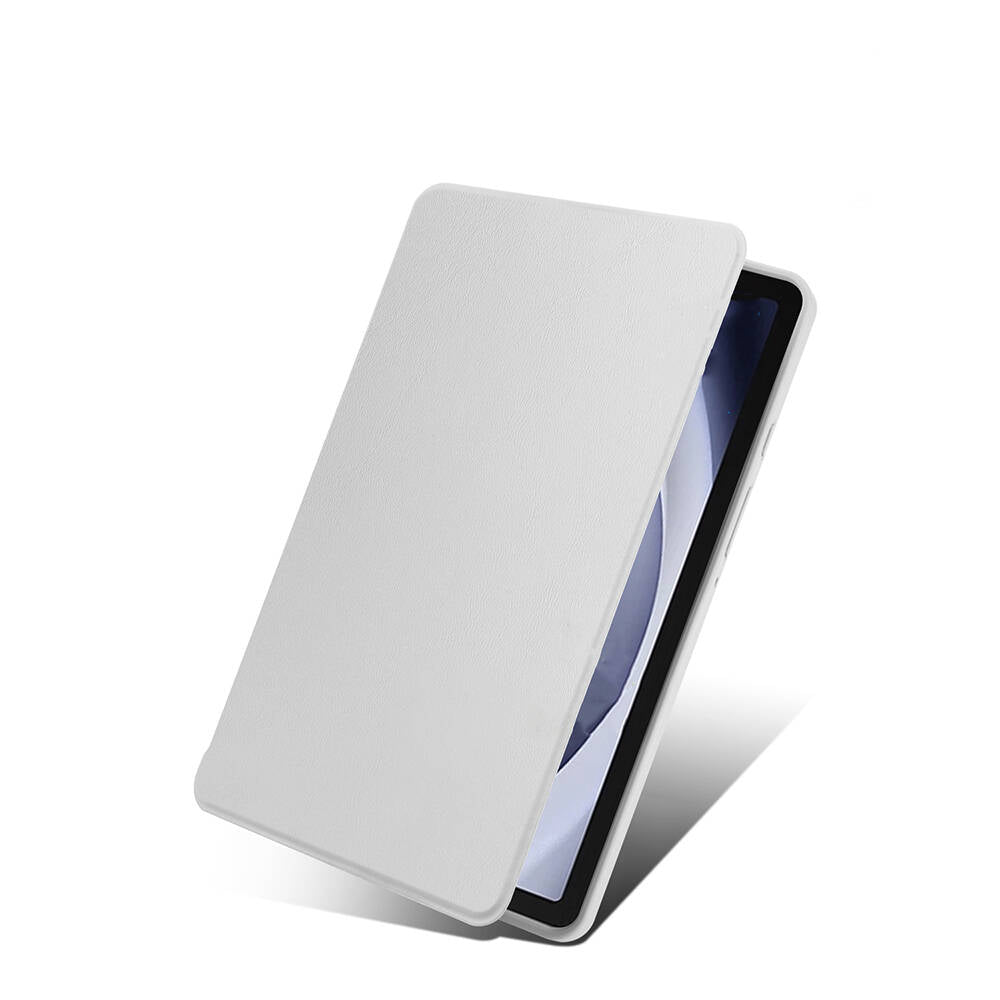 Galaxy Tab A9 Kılıf Zore Termik Kalem Bölmeli Dönebilen Standlı Kılıf Lavendery Gray