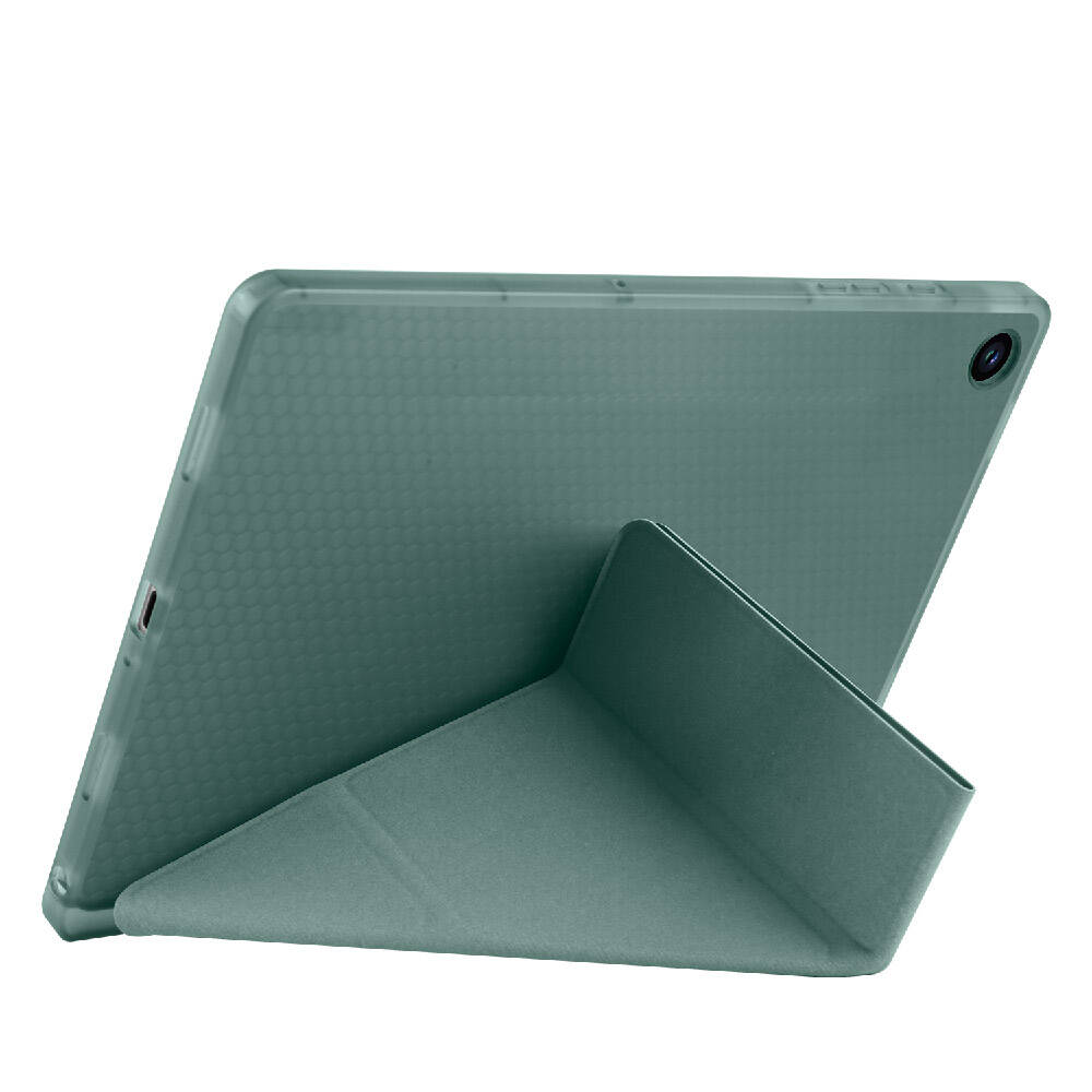 Galaxy Tab A9 Kılıf Zore Tri Folding Kalem Bölmeli Standlı Kılıf Mor