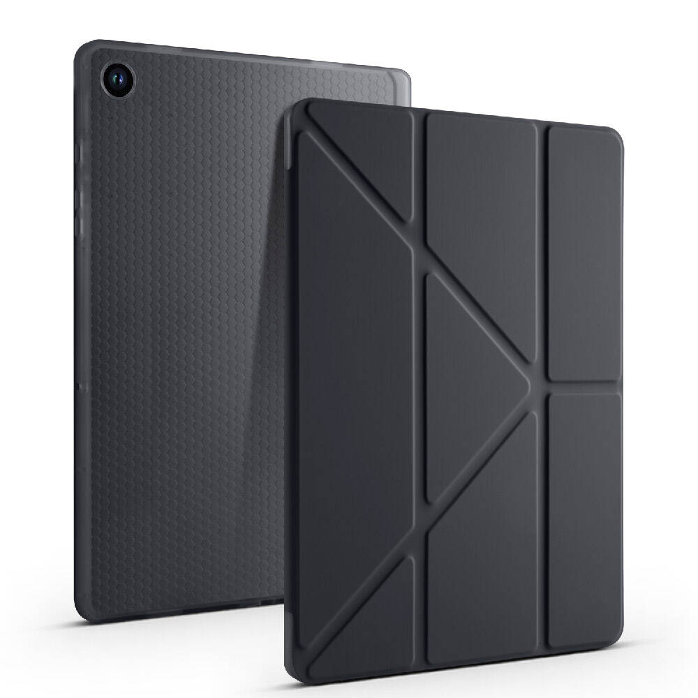 Galaxy Tab A9 Kılıf Zore Tri Folding Kalem Bölmeli Standlı Kılıf Mor
