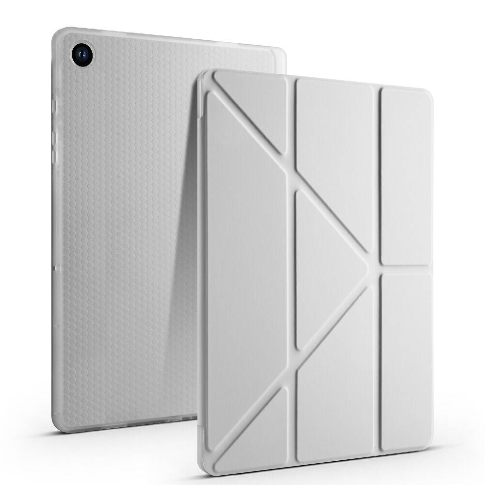 Galaxy Tab A9 Kılıf Zore Tri Folding Kalem Bölmeli Standlı Kılıf Açık Yeşil