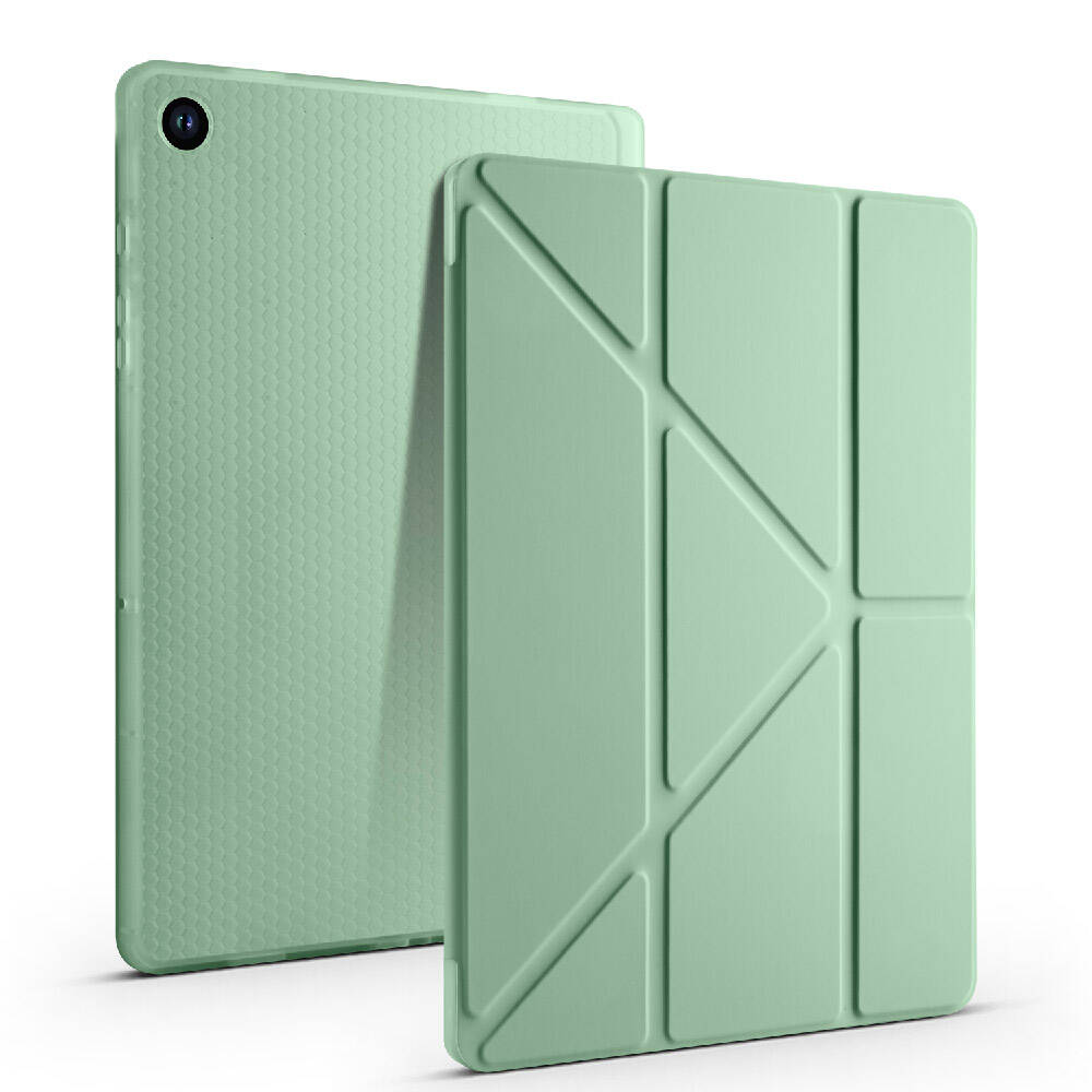 Galaxy Tab A9 Kılıf Zore Tri Folding Kalem Bölmeli Standlı Kılıf Mor