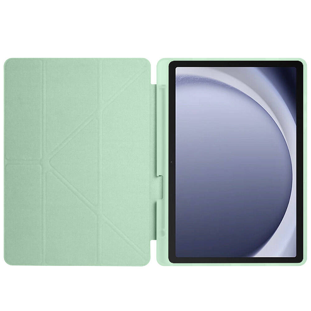 Galaxy Tab A9 Kılıf Zore Tri Folding Kalem Bölmeli Standlı Kılıf Siyah