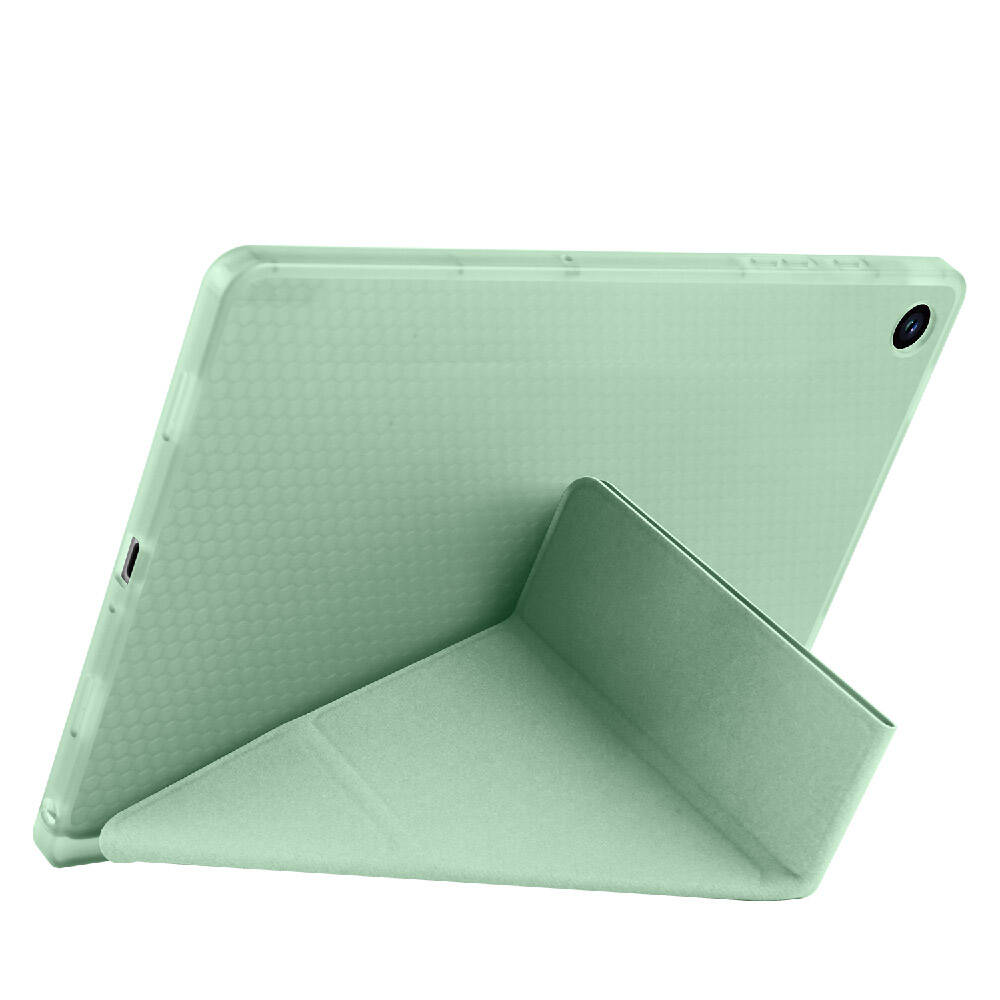 Galaxy Tab A9 Kılıf Zore Tri Folding Kalem Bölmeli Standlı Kılıf Mor