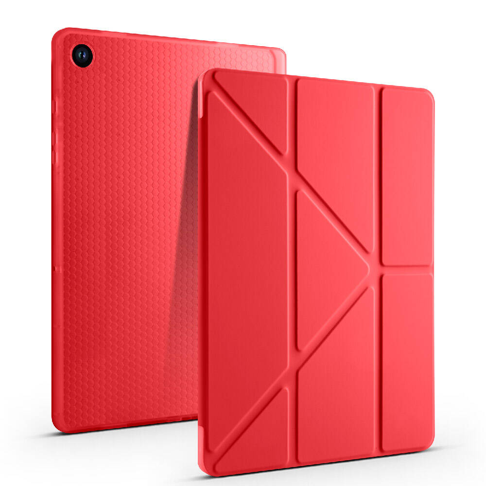 Galaxy Tab A9 Kılıf Zore Tri Folding Kalem Bölmeli Standlı Kılıf Siyah