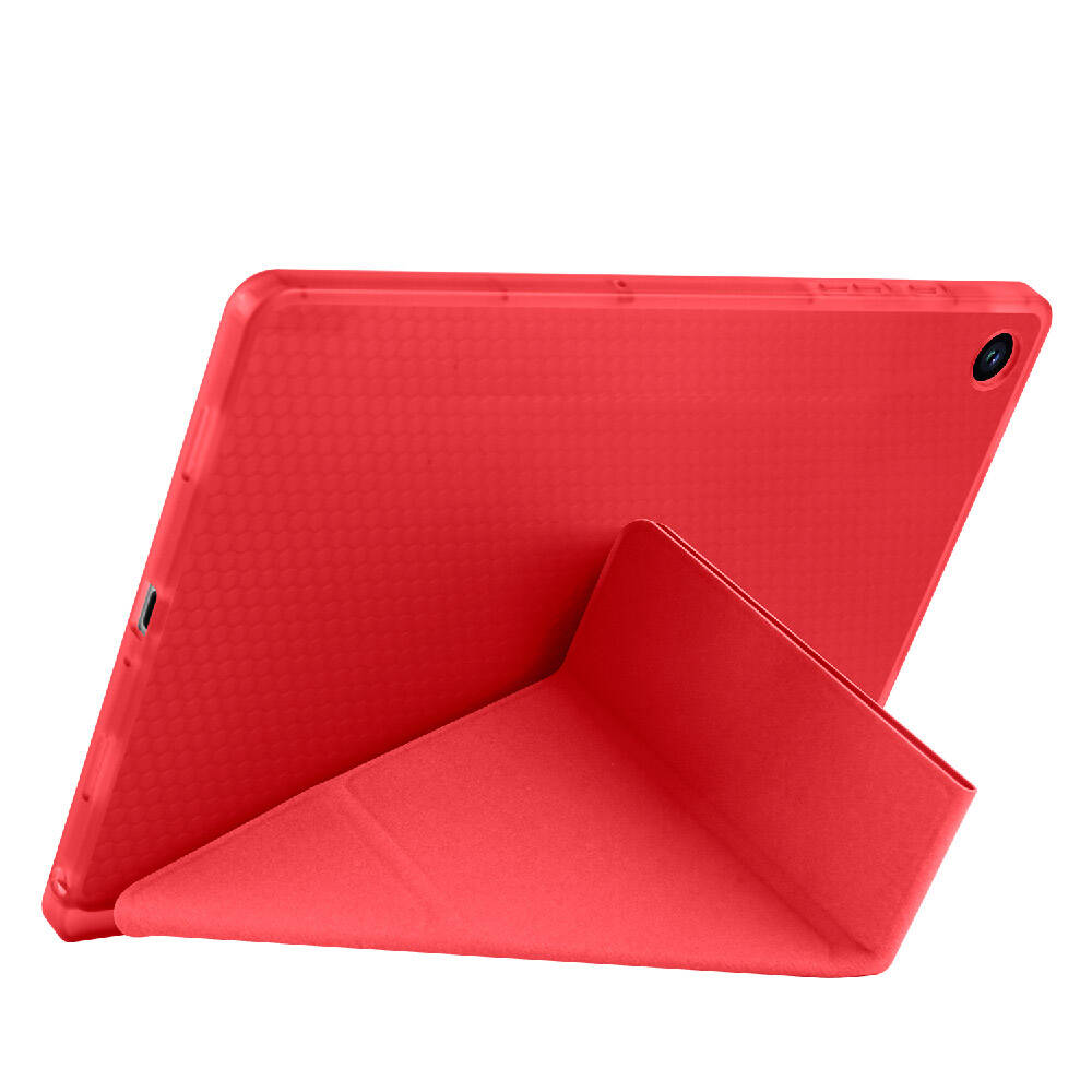 Galaxy Tab A9 Kılıf Zore Tri Folding Kalem Bölmeli Standlı Kılıf Gri