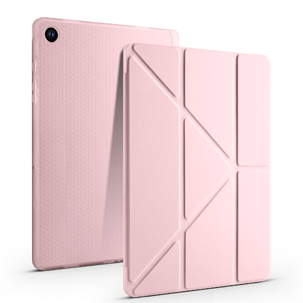 Galaxy Tab A9 Kılıf Zore Tri Folding Kalem Bölmeli Standlı Kılıf Mor