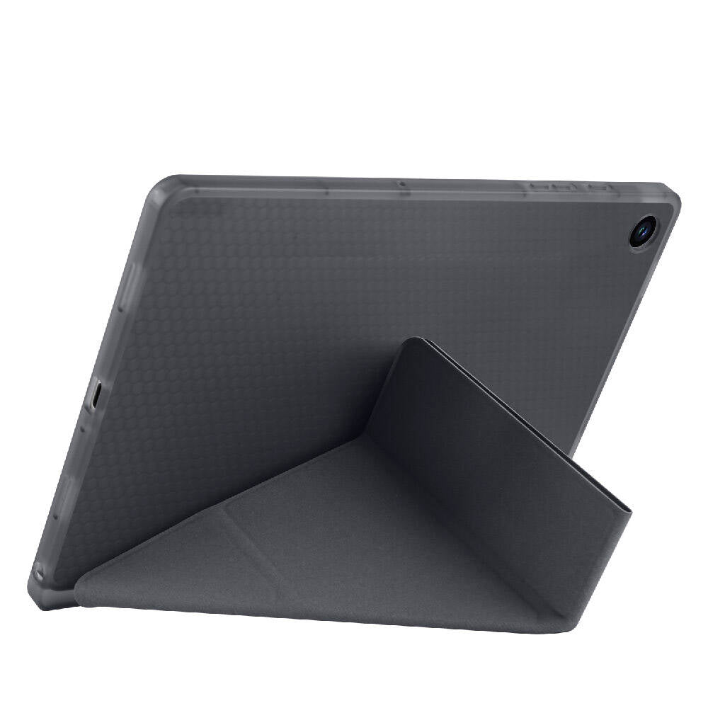 Galaxy Tab A9 Kılıf Zore Tri Folding Kalem Bölmeli Standlı Kılıf Gri