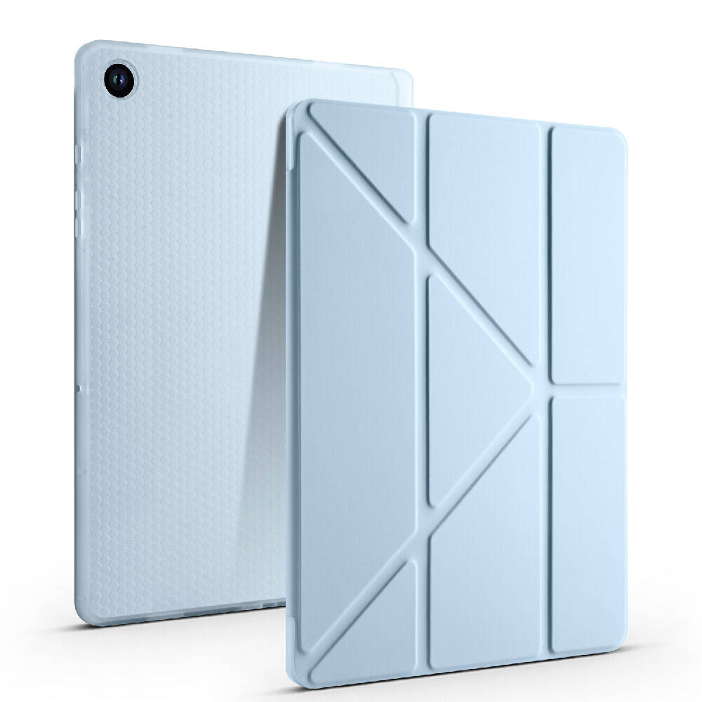 Galaxy Tab A9 Kılıf Zore Tri Folding Kalem Bölmeli Standlı Kılıf Açık Yeşil