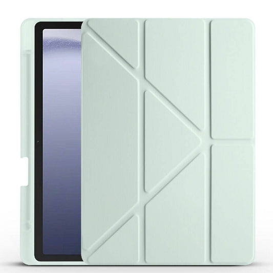 Galaxy Tab A9 Plus Kılıf Zore Tri Folding Kalem Bölmeli Standlı Kılıf Yeşil