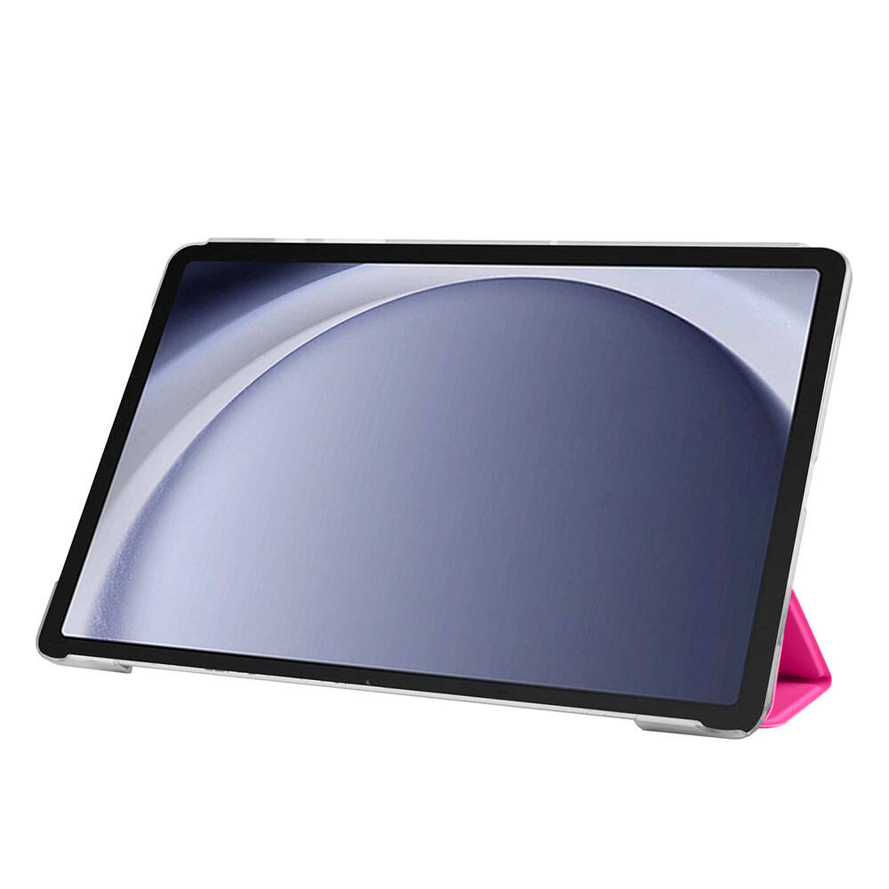 Galaxy Tab A9 Plus Zore Smart Cover Standlı 1-1 Kılıf Pembe Koyu
